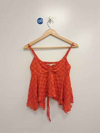 Orange Spitzen-Trägerhemd