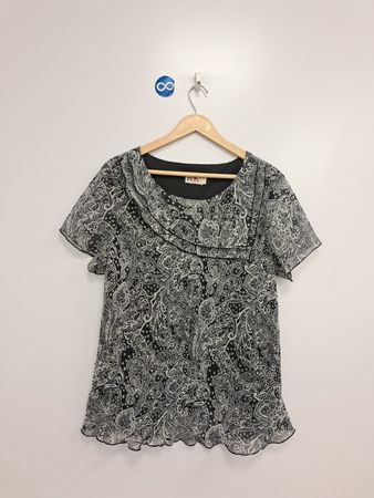 K&K Originals Schwarz-weiß Paisley-Bluse