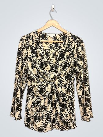 Dressbarn bedruckte Langarmbluse