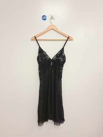 Schwarze Spitzen-Chemise