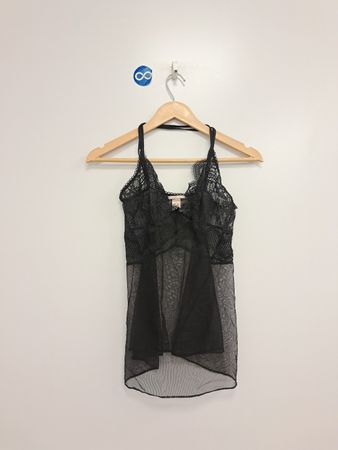 Victoria's Secret Schwarzes Spitzen-Babydoll-Camisole