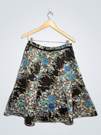 Notations Women's Floral Print Midi Skirt