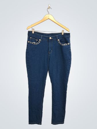 LOVE YOU Damen Blue Denim Jeans mit Sternverzierung