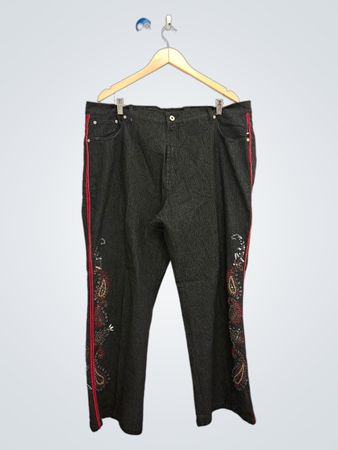 Denim24/7 Damenjeans mit Paisley- und rotem Streifendetail