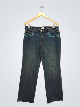 LOFT Damenjeans in Blau mit Binärcode-Stickerei