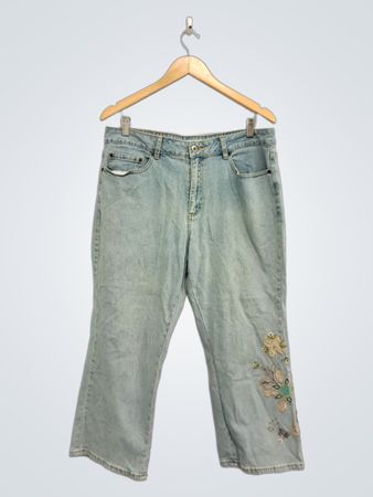 Coldwater Creek bestickte Hellwasch-Jeans