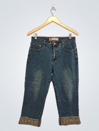COS JEANS Damen Capri-Jeans mit verzierten Bündchen