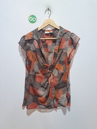 CATO Damen Bluse mit braunem Blumenmuster