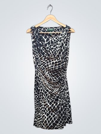 Lauren Ralph Lauren Damen ärmelloses Etuikleid in Schwarz und Weiß