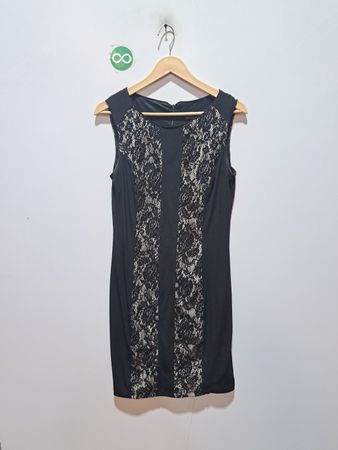 Cynthia Rowley Schwarzes Spitzen-Etuikleid