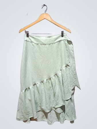 Lauren Conrad Mintgrüner Wickelrock mit Rüschen