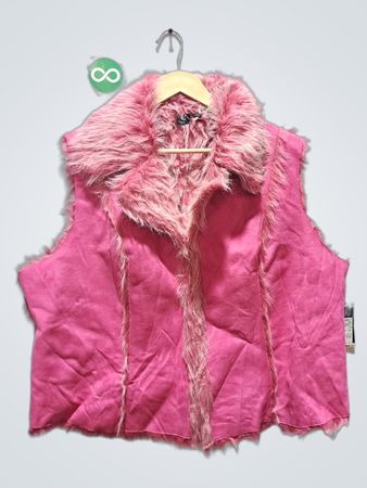 Rosa Kunstpelzbesetzte Weste