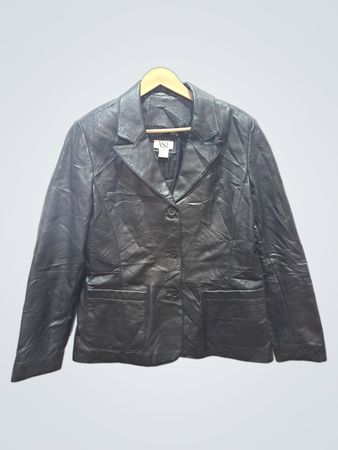 VS2 schwarzer Lederblazer