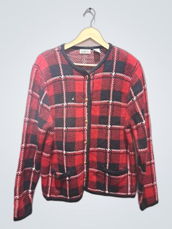 Classic Elements Plaid Cardigan