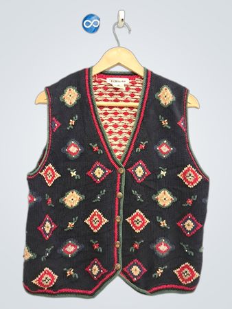 Talbots Damen Strickweste mit Fair-Isle-Muster