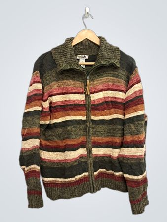 Tiara International gestreifter Reißverschluss-Pullover