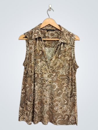Tommy Hilfiger ärmelloses Hemd mit Paisley-Muster und Kragen
