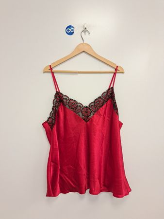 Secret Possessions Red Lace Trim Cami