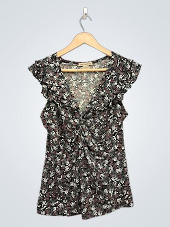 Susan Lawrence Damen Oberteil mit Blumenmuster und flatternden Ärmeln
