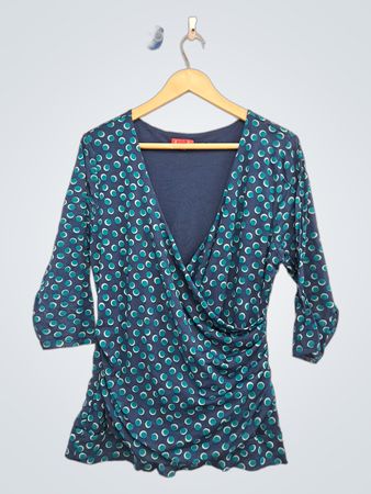 ELLE Blue and Teal Polka Dot Wickeloberteil