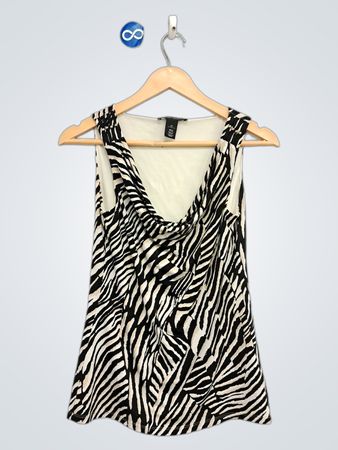 White House Black Market Zebra-Print ärmelloses Top