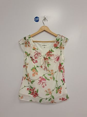 Studio I Blumenprint-Oberteil mit Neckholder-Schleife