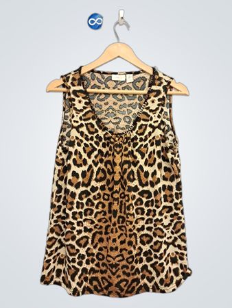 Chico's Ärmelloses Oberteil mit Leopardenmuster