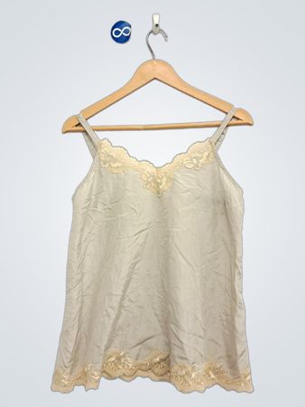 Beige Camisole mit Spitzenbesatz
