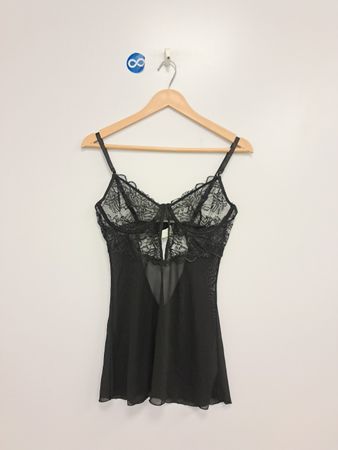 Schwarzes Spitzen-Babydoll