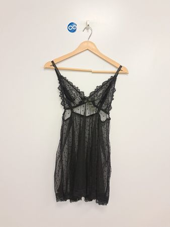 Schwarzes Spitzen-Babydoll