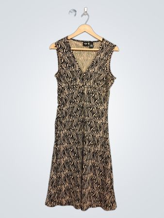 Mossimo Women's Ärmelloses Zebra-Print V-Ausschnitt Kleid