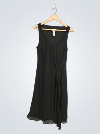 Liz Claiborne schwarzes, mit Perlen besetztes Kleid
