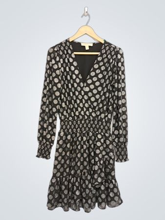 Michael Kors Schwarzes Rüschentop mit Polka-Dots