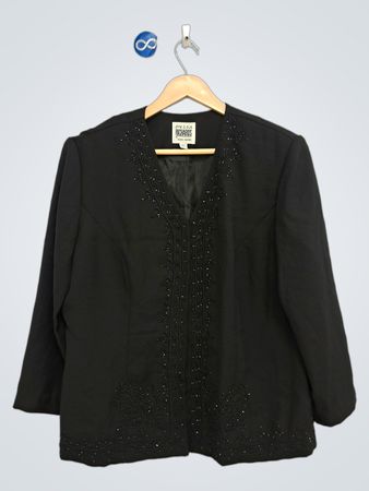 P&M Richards von Karen Kwong Schwarzer Blazer mit Perlenzierleisten