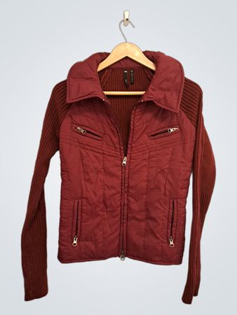 Take-out Damen Steppstrickjacke in Bordeaux