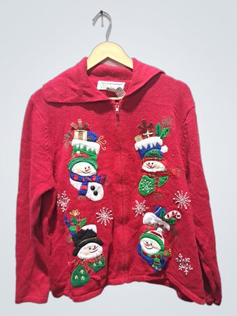 Tiara International Christmas Collection Roter Schneemann-Cardigan