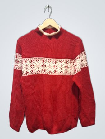 Venezia Jeans Clothing Co. Roter Schneeflockenpullover