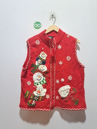 STUDIO JOY Roter Schneemann- und Weihnachtsmann-Weste