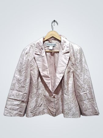JESSICA HOWARD Damen Blazer aus rosa Brokat Größe 14