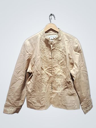 Coldwater Creek Beige bestickte Jacke