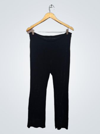 Schwarze Samt-Flare-Hose