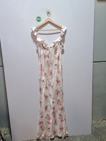 Maxikleid mit Blumenmuster und Rüschen
