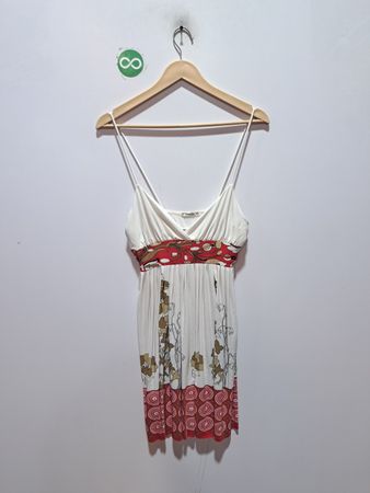 Forever 21 weißes Mini-Kleid mit Blumenmuster