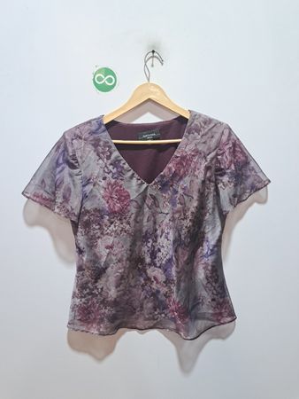 R&M Richards Petite Blumenmuster Bluse mit kurzen Ärmeln