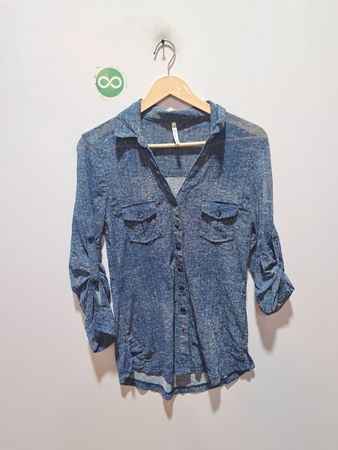 Dna Couture blaues Button-Up-Hemd