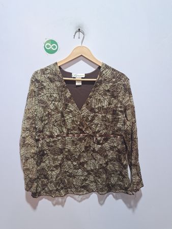 Dressbarn bedruckte Langarmbluse