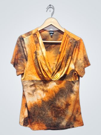 Rafaella Batik-V-Ausschnitt-Top