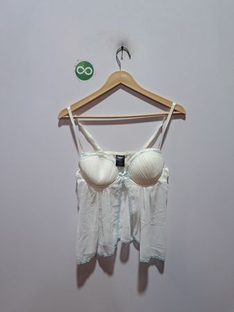 APT. 9 Damen Weißes Babydoll-Top