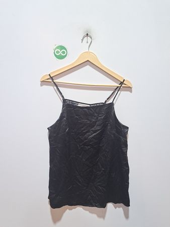 Schwarzes Camisole mit Spitzenbesatz