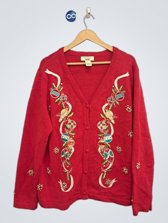 Bechamel Rotes Weihnachtsornament-Cardigan